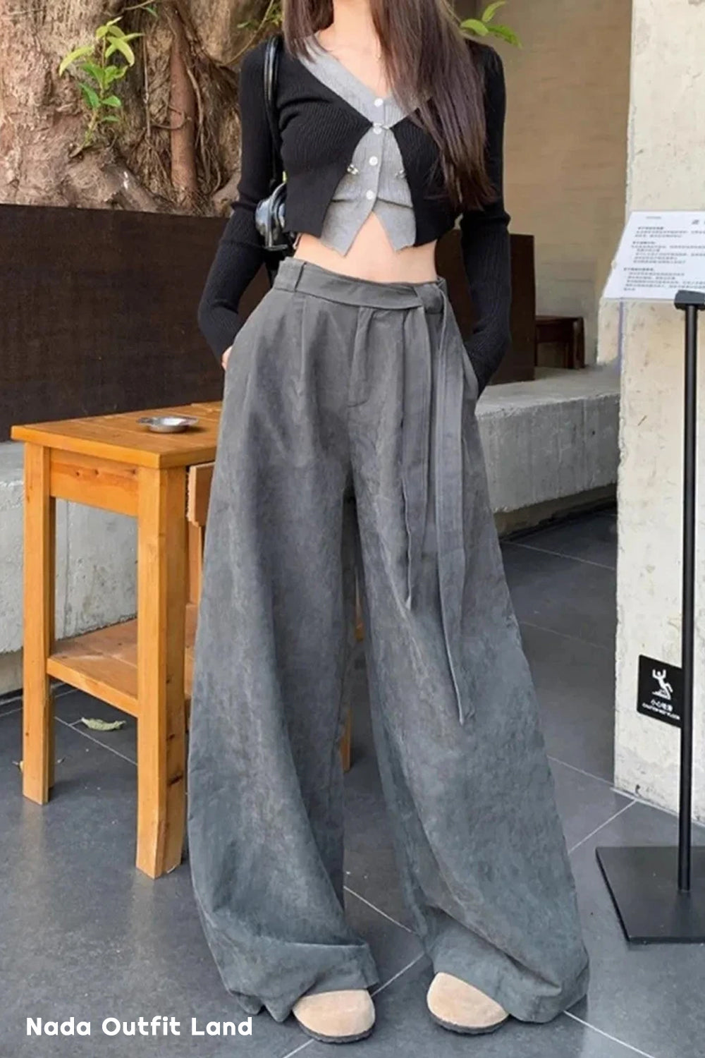 Loose Belted Retro Style Pants