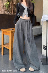 Loose Belted Retro Style Pants
