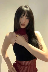 Sexy Turtleneck Knitted Summer Crop Tops