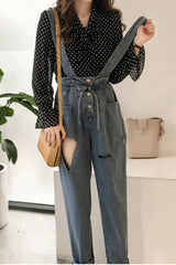 Long Sleeve Chiffon Polka Dot Blouse Shirt