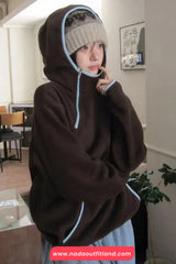 Long Sleeve Casual Zipper Hooded Sweatshirt
