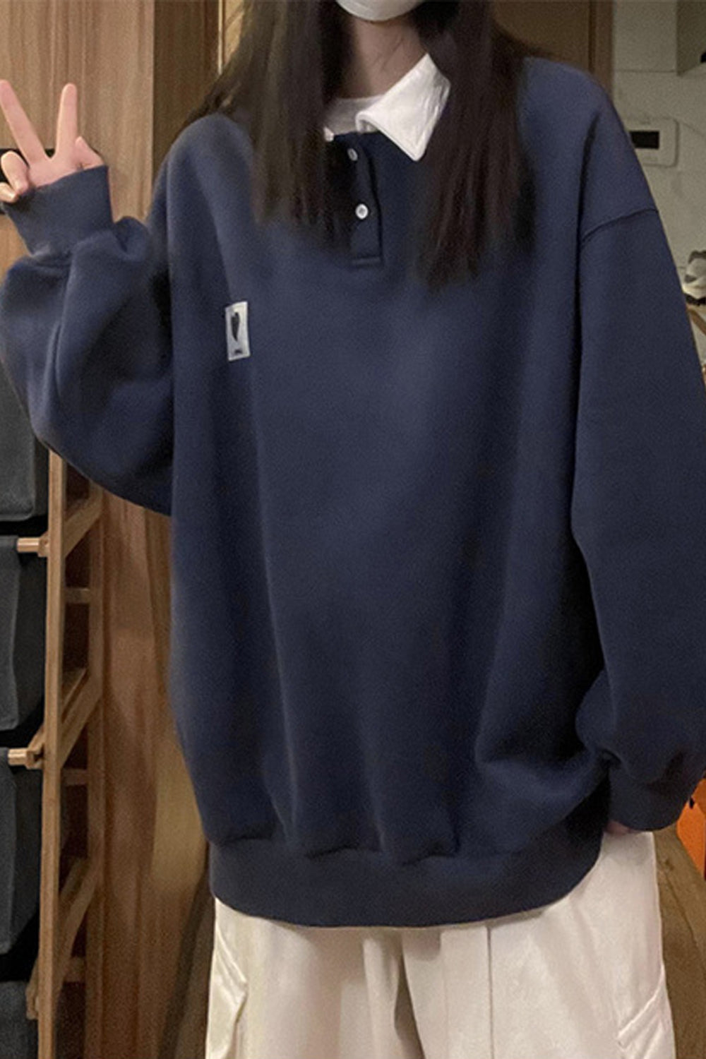 Loose Love Patchwork Collar Sweater