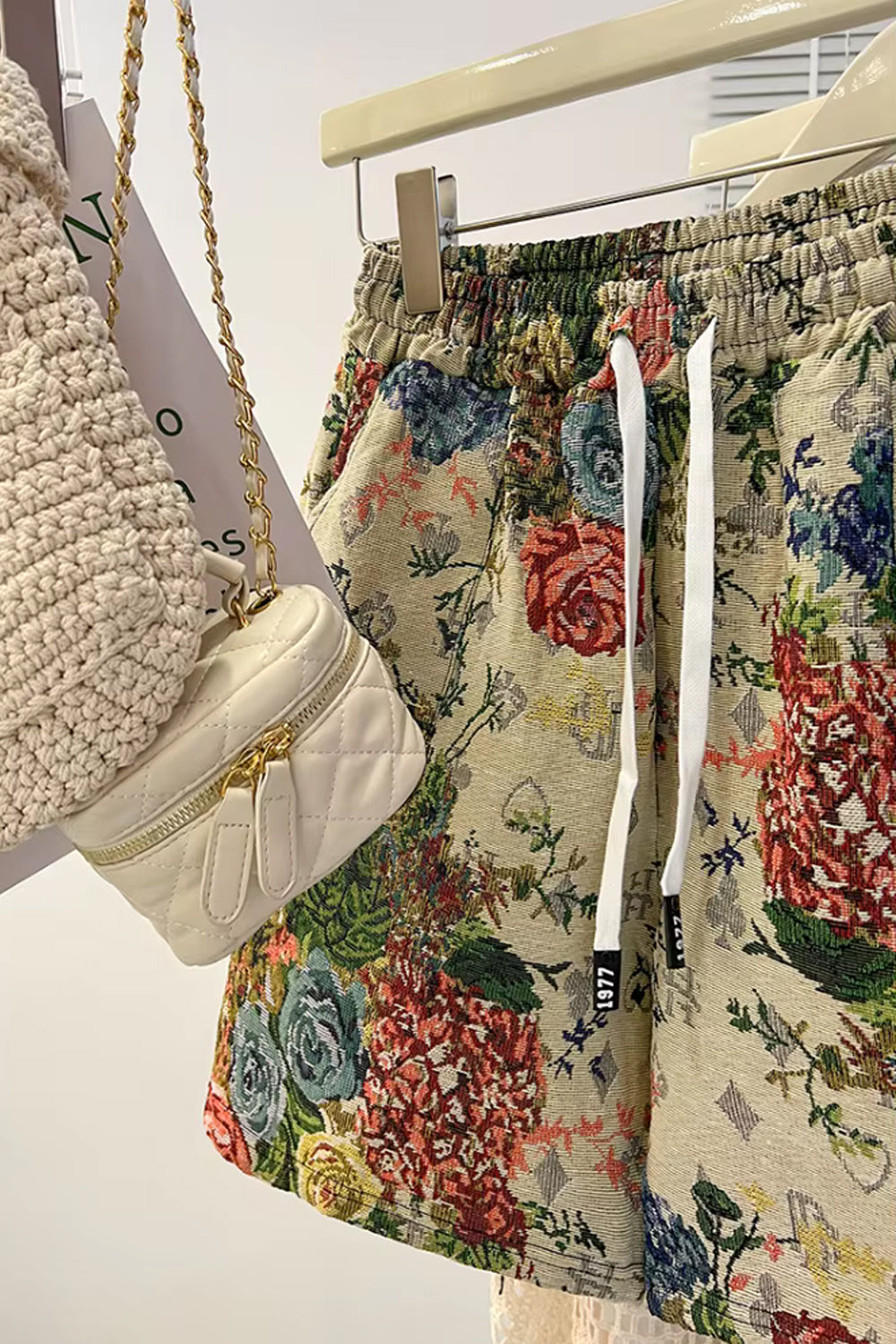 High Waist Floral Pattern Wide Leg Shorts