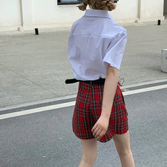 Red Plaid Sexy Summer Shorts