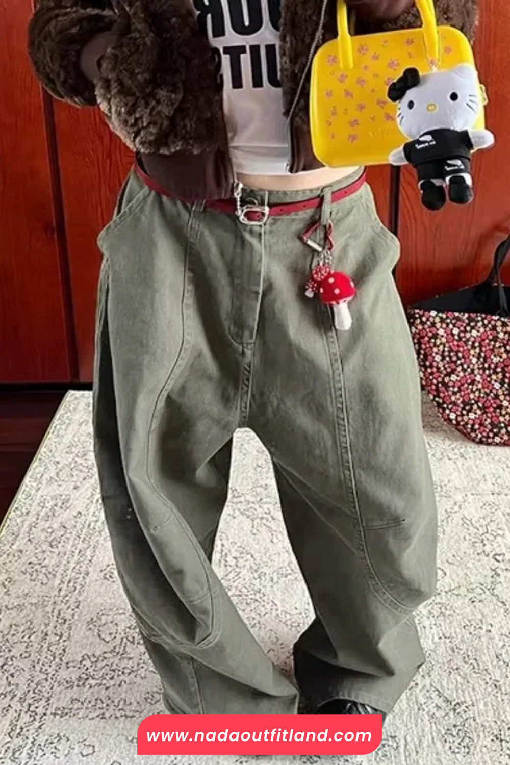 Loose Vintage Pockets Wide Leg Pants
