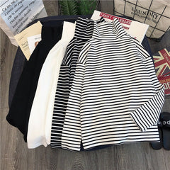 Striped Turtleneck Long Sleeve Shirt