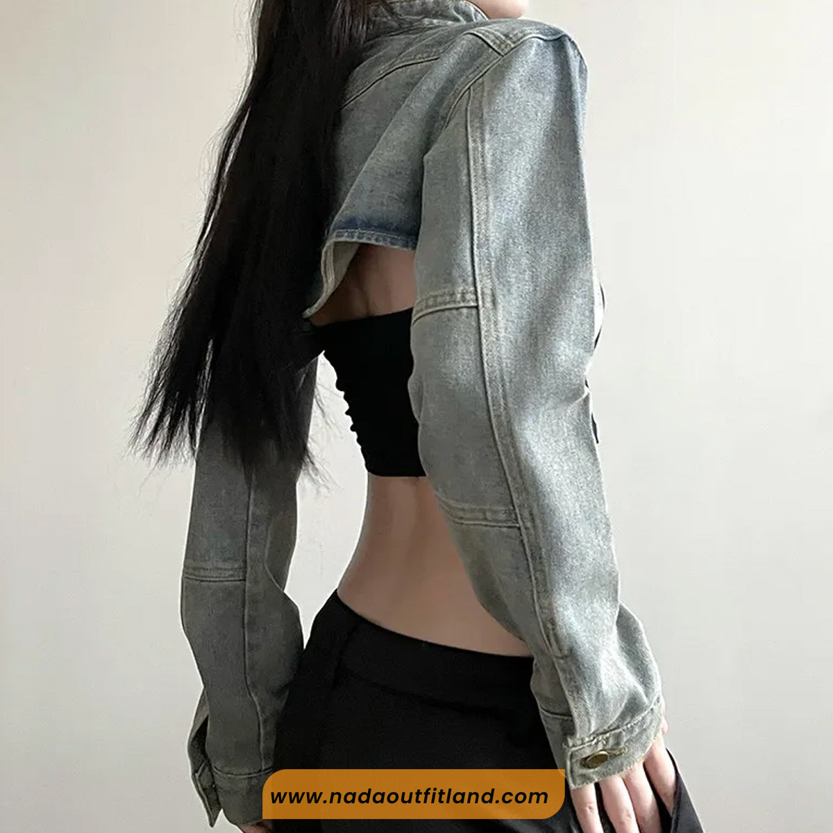 Long Sleeve Sexy Cropped Retro Jeans Jacket