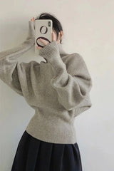 Long Sleeve Knitted Turtleneck Office Sweater