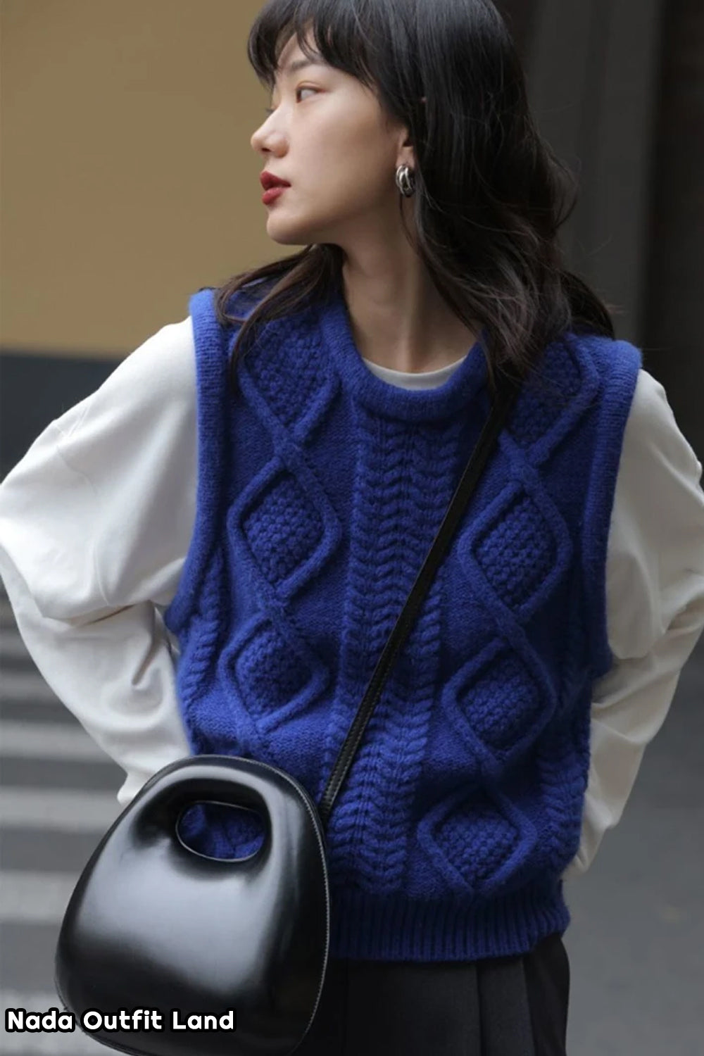 Vintage Sleeveless Knitted Vest Sweater