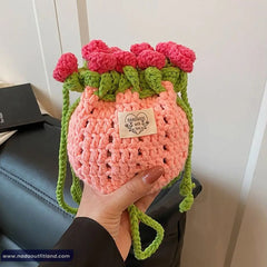 Cute Retro Flower Bouquet Crochet Sling Bag