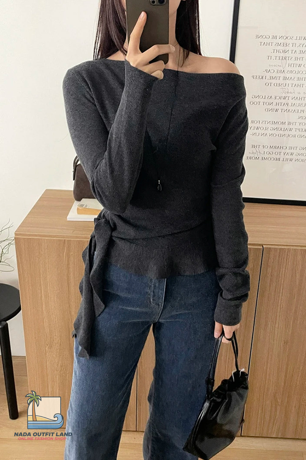 Ruffles Lace Up Elegant Off Shoulder Sweater