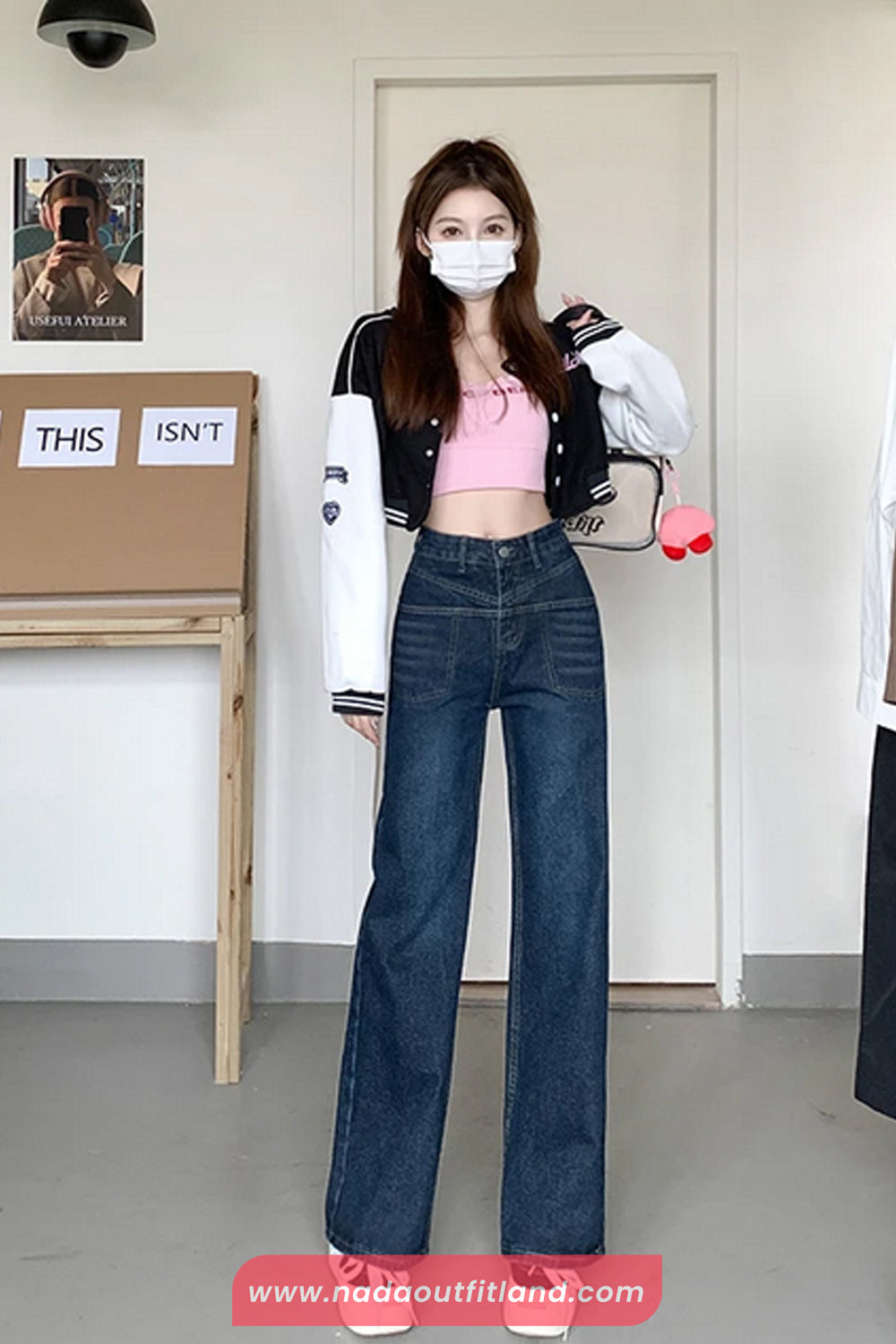 High Waist Front Pockets Long Jeans Pants