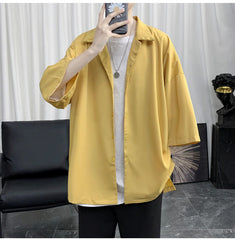 Short Sleeve Loose Casual Men Shirt