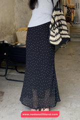 High Waist Polka Dots Pattern Slim Bodycon Mermaid Skirts
