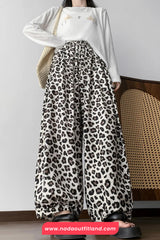 Loose Vintage Hip Hop Leopard Patten Wide Leg Pants