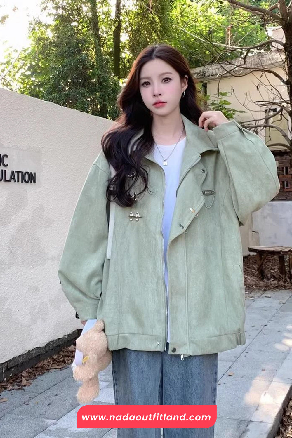 Loose Pins Buckle Buttons Style Streetwear Jacket