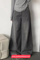 Loose Vintage Elegant Denim Striped Pants