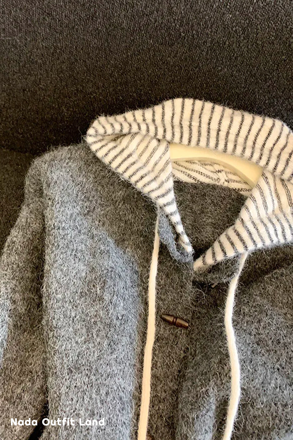 Vintage Hooded Striped Woolen Cardigan Sweater