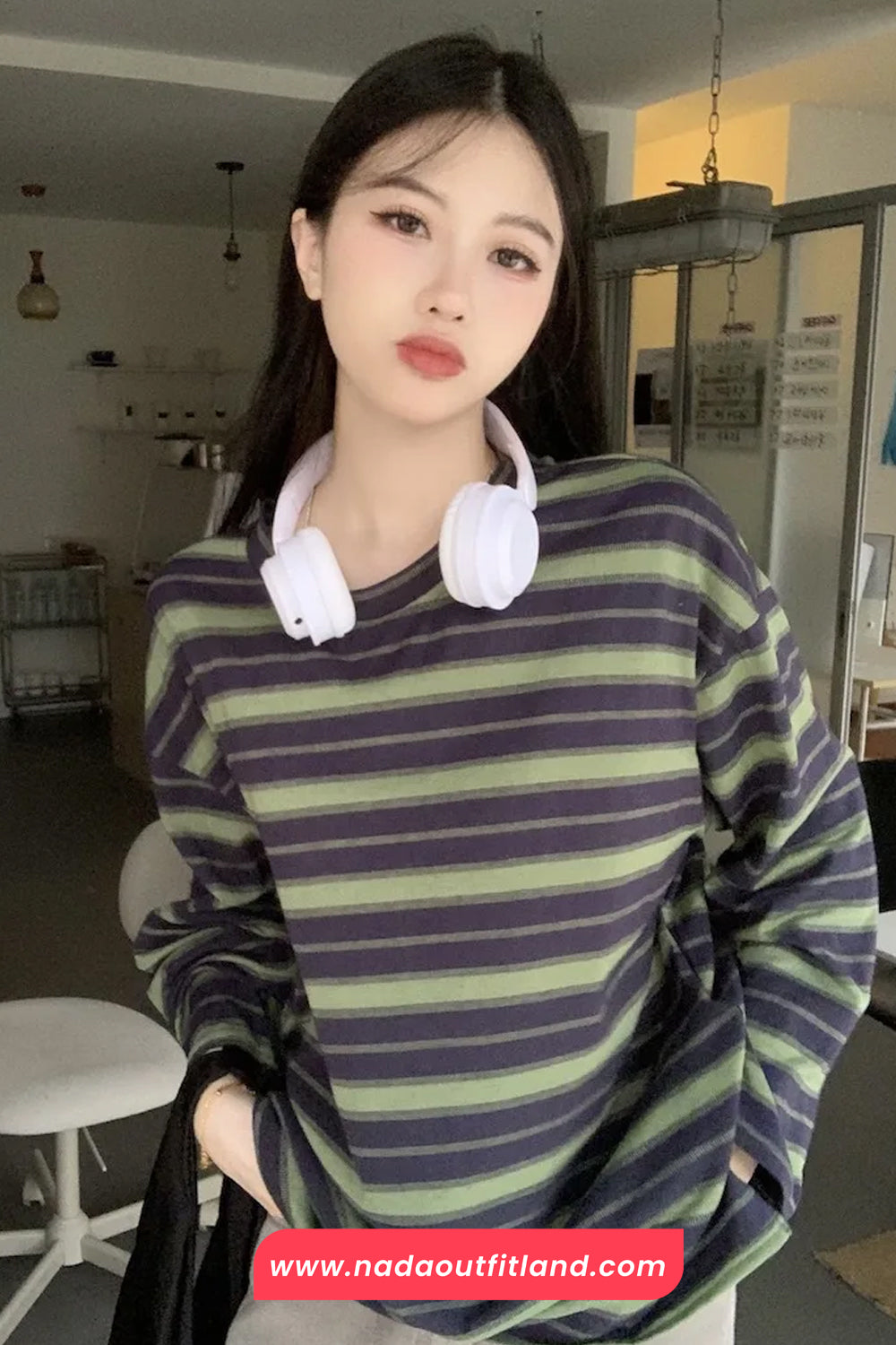 Long Sleeve O-Neck Striped Summer Shirts