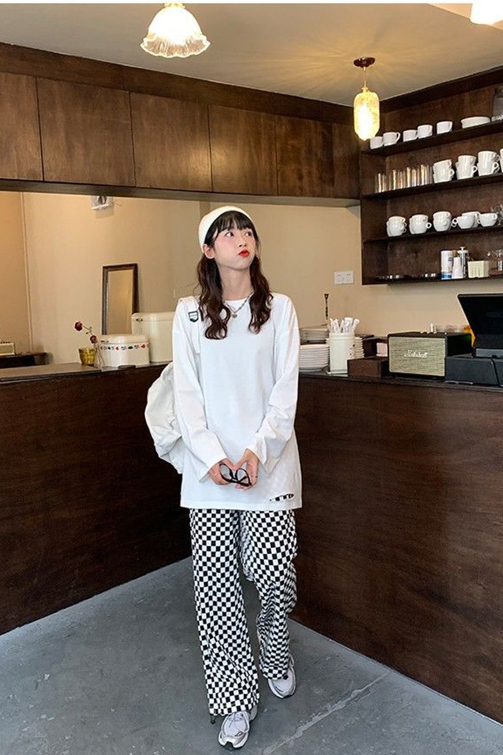 High Waist Plaid Colors Jogging Pants