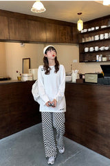 High Waist Plaid Colors Jogging Pants