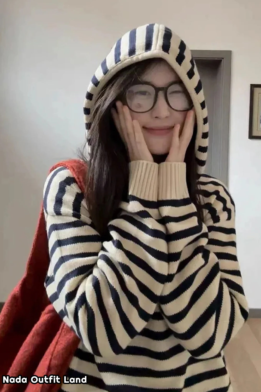 Vintage Striped Hooded Knitted Sweater