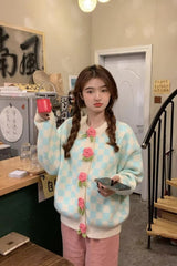 Long Sleeve 3D Flowers Cardigan Sweater