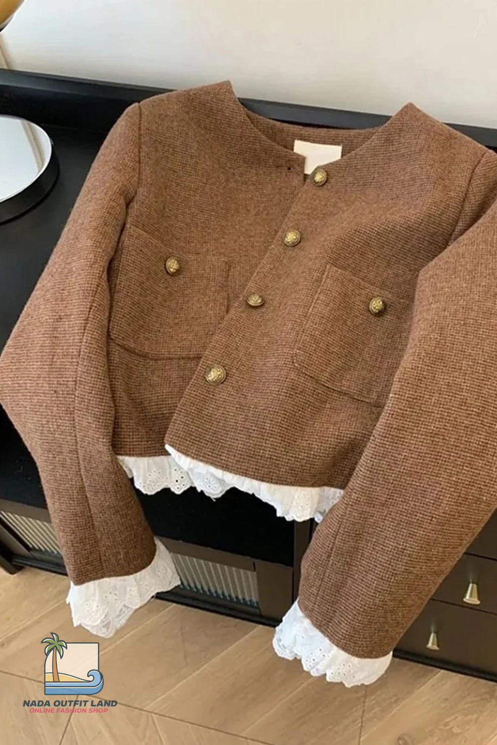 Elegant Lace Patchwork Office Blazer Coat Jacket
