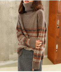Loose Turtleneck Retro Knitted Sweater