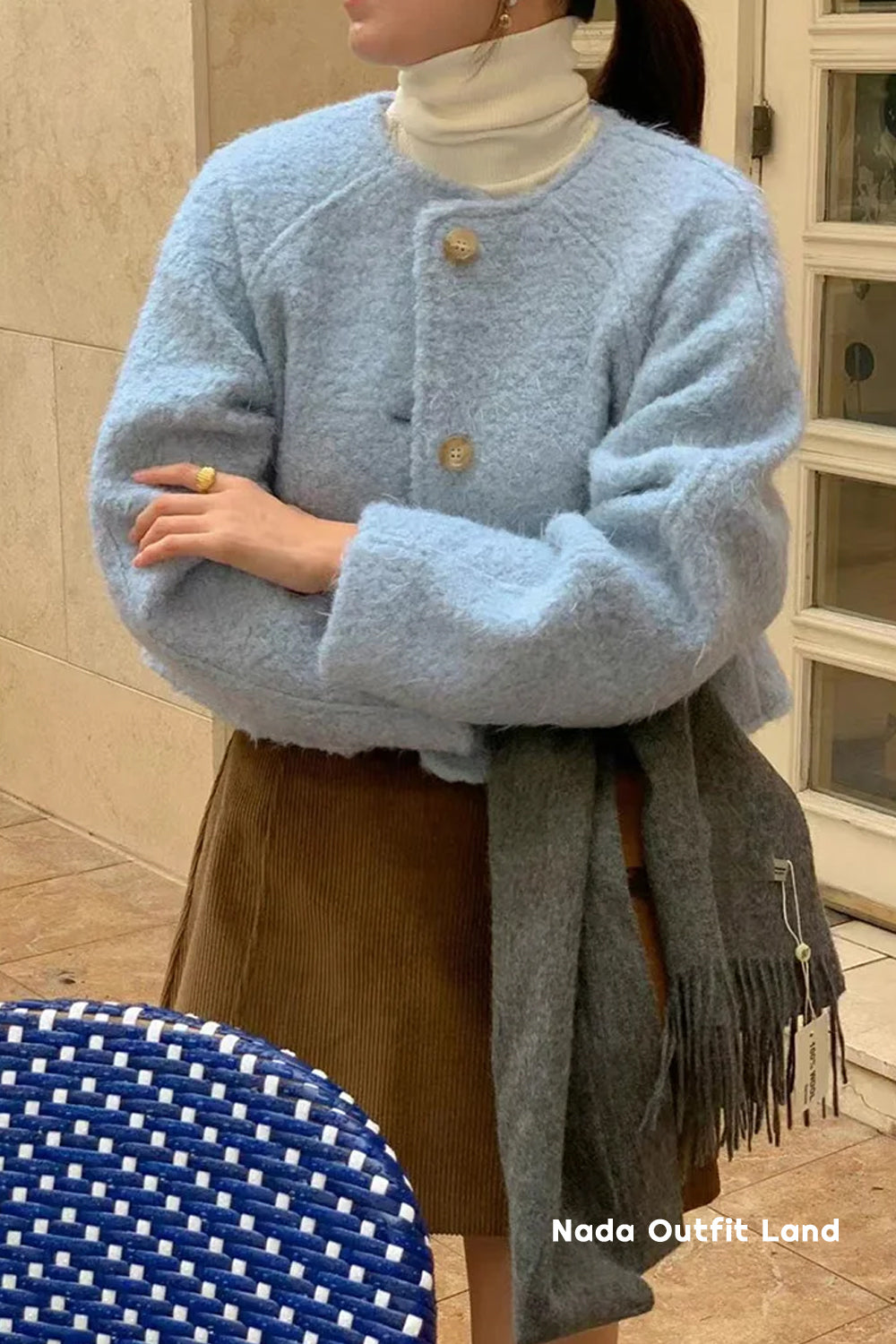Vintage Wool Blends Elegant Short Jacket