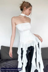 Sexy Off Shoulder Halter Neck Crop Tops
