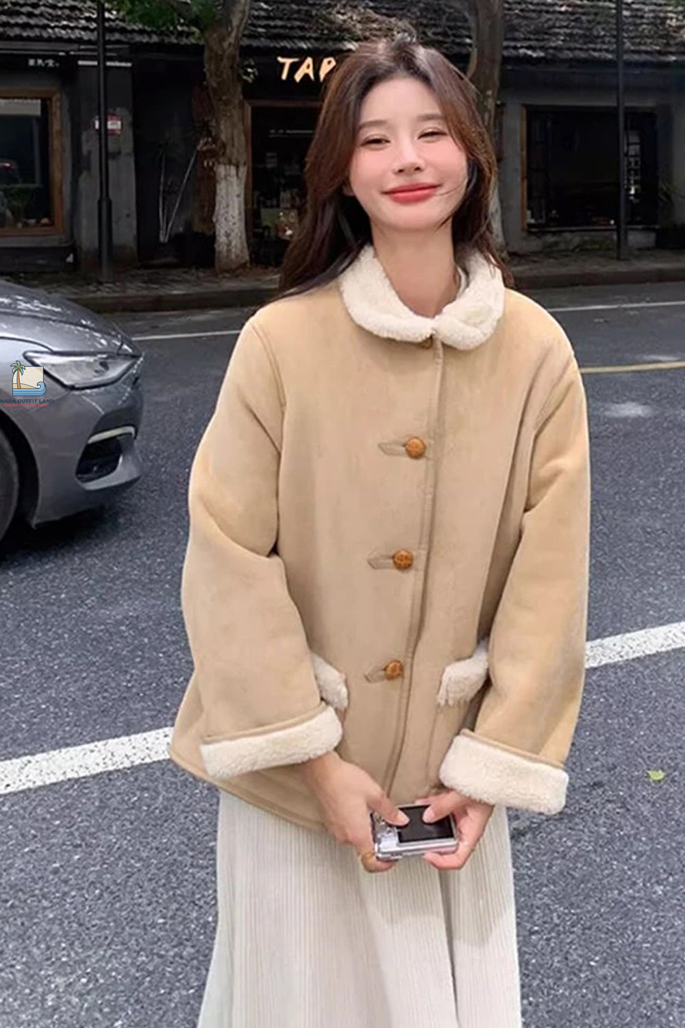 Long Sleeve Vintage Faux Lamb Suede Coat Jacket