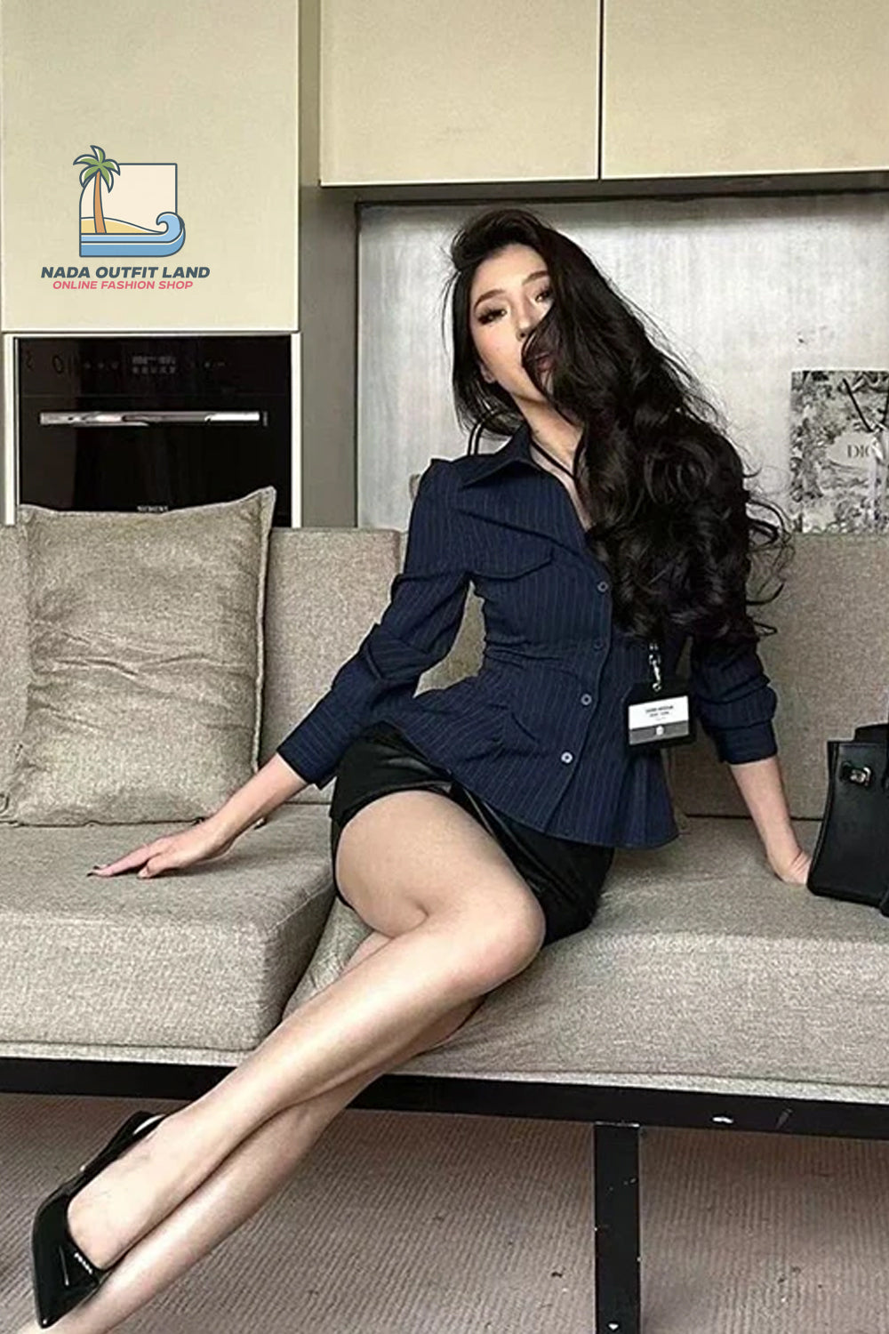 Long Sleeve Elegant Striped Slim Fit Blouse Shirt