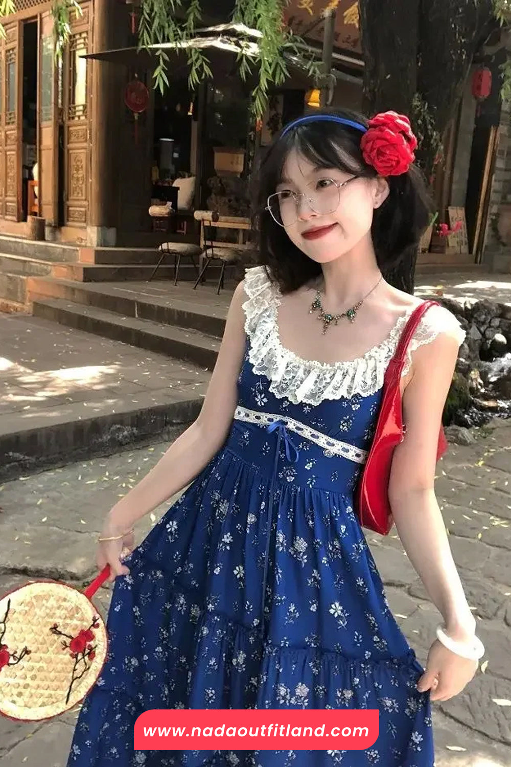 Sexy Cute Floral Pattern Beach Vacation Long Dress