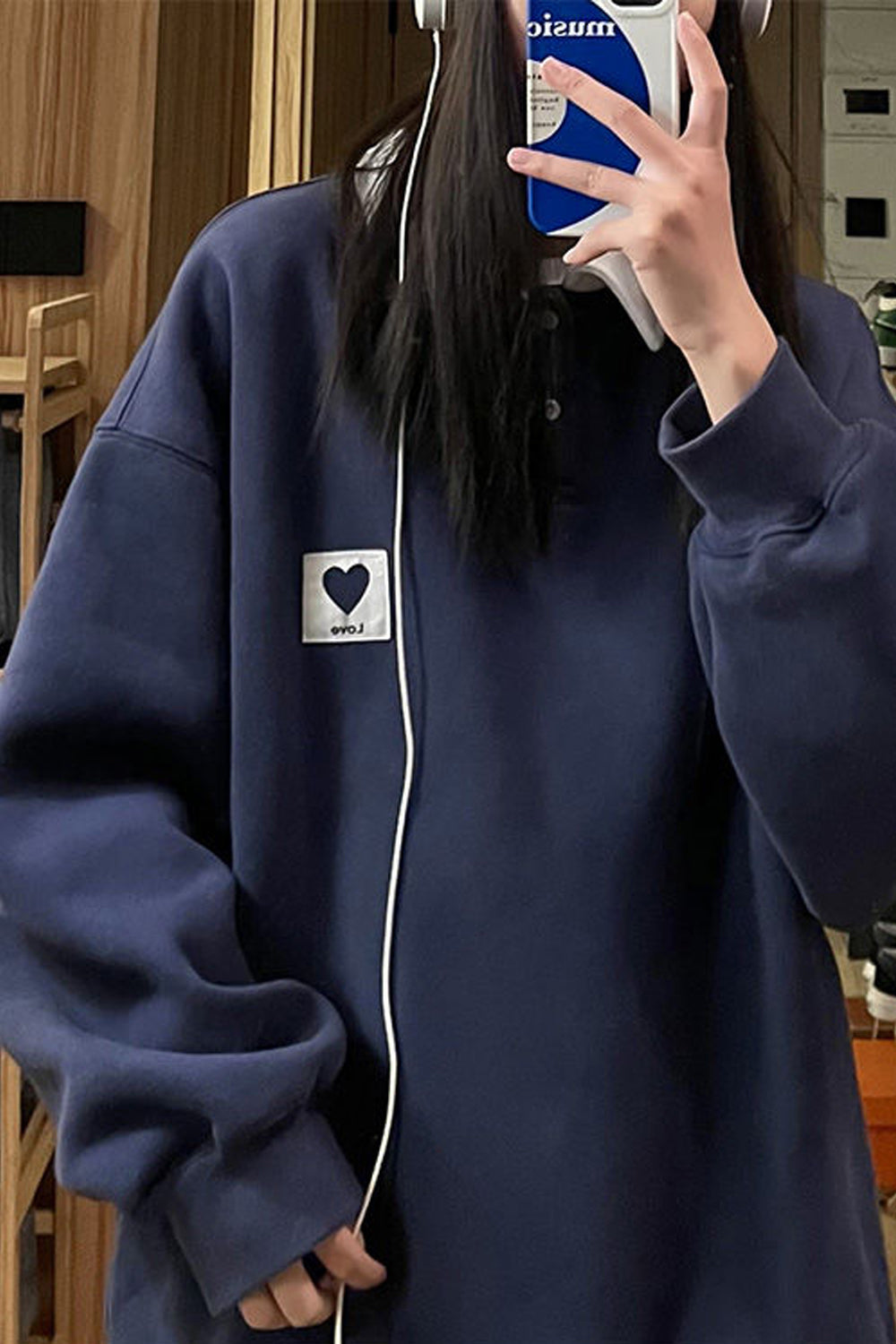 Loose Love Patchwork Collar Sweater