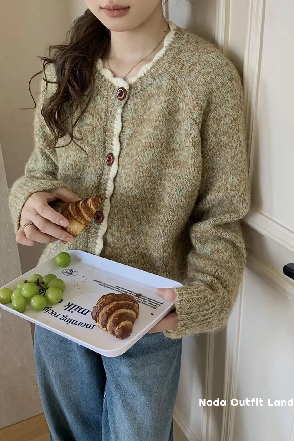 Long Sleeve Classic Button O-Neck Cardigan Sweater