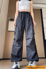 Loose Cargo Pockets Tie Dye Style Long Pants