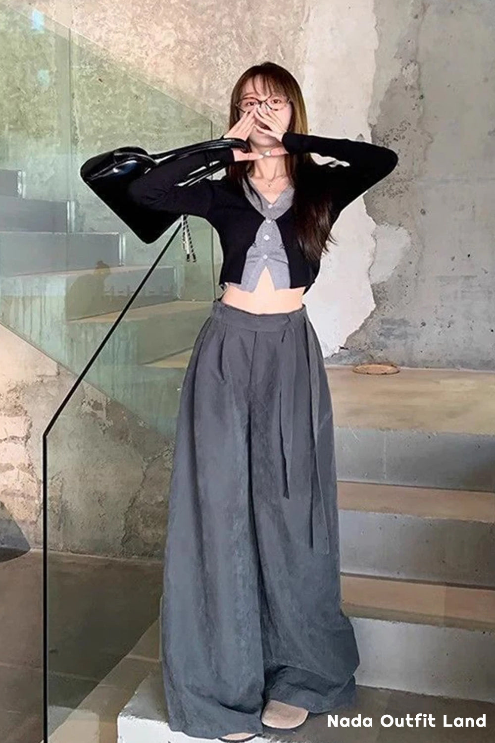 Loose Belted Retro Style Pants