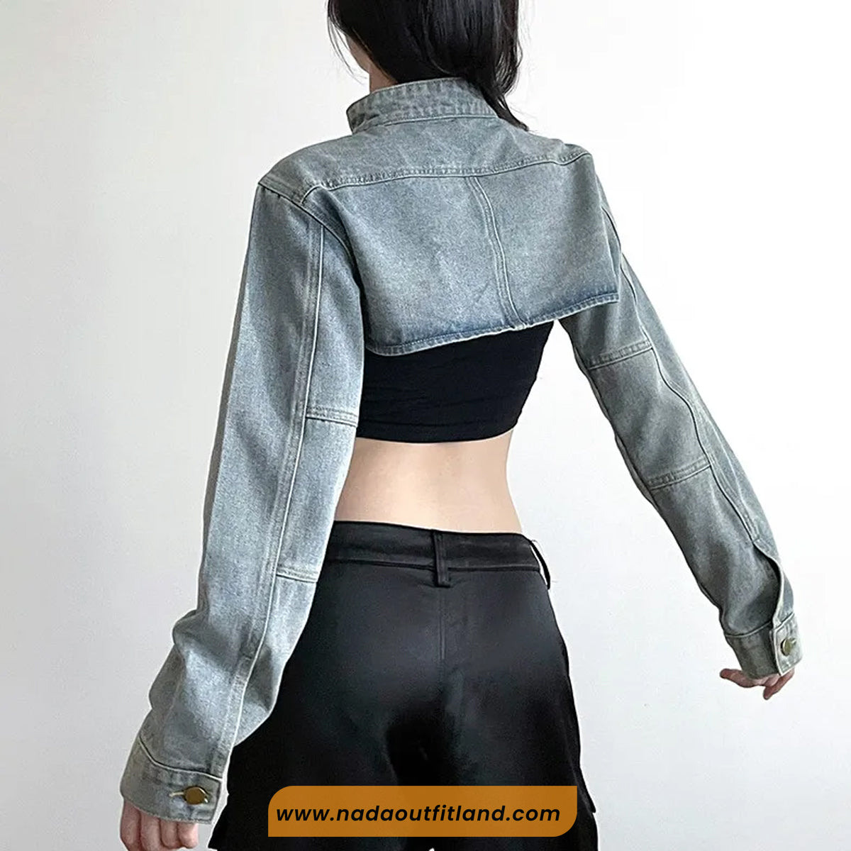 Long Sleeve Sexy Cropped Retro Jeans Jacket