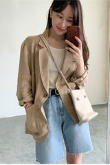 Long Sleeve Single Button Blazer