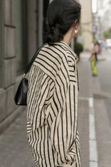 Loose Vintage Striped Blouse Shirt