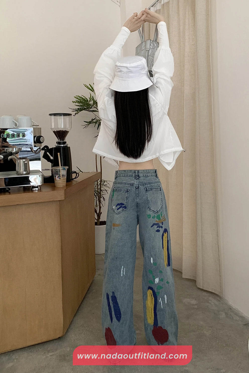 Loose Ripped Style Graffiti Colors Jeans Pants