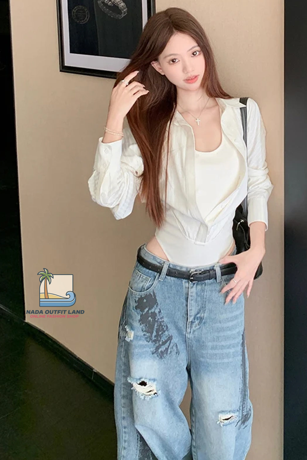 Long Sleeve Striped Blouse Sexy Slim Bodysuit