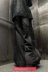 Loose Spider Webs Pattern Hip Hop Jeans Pants