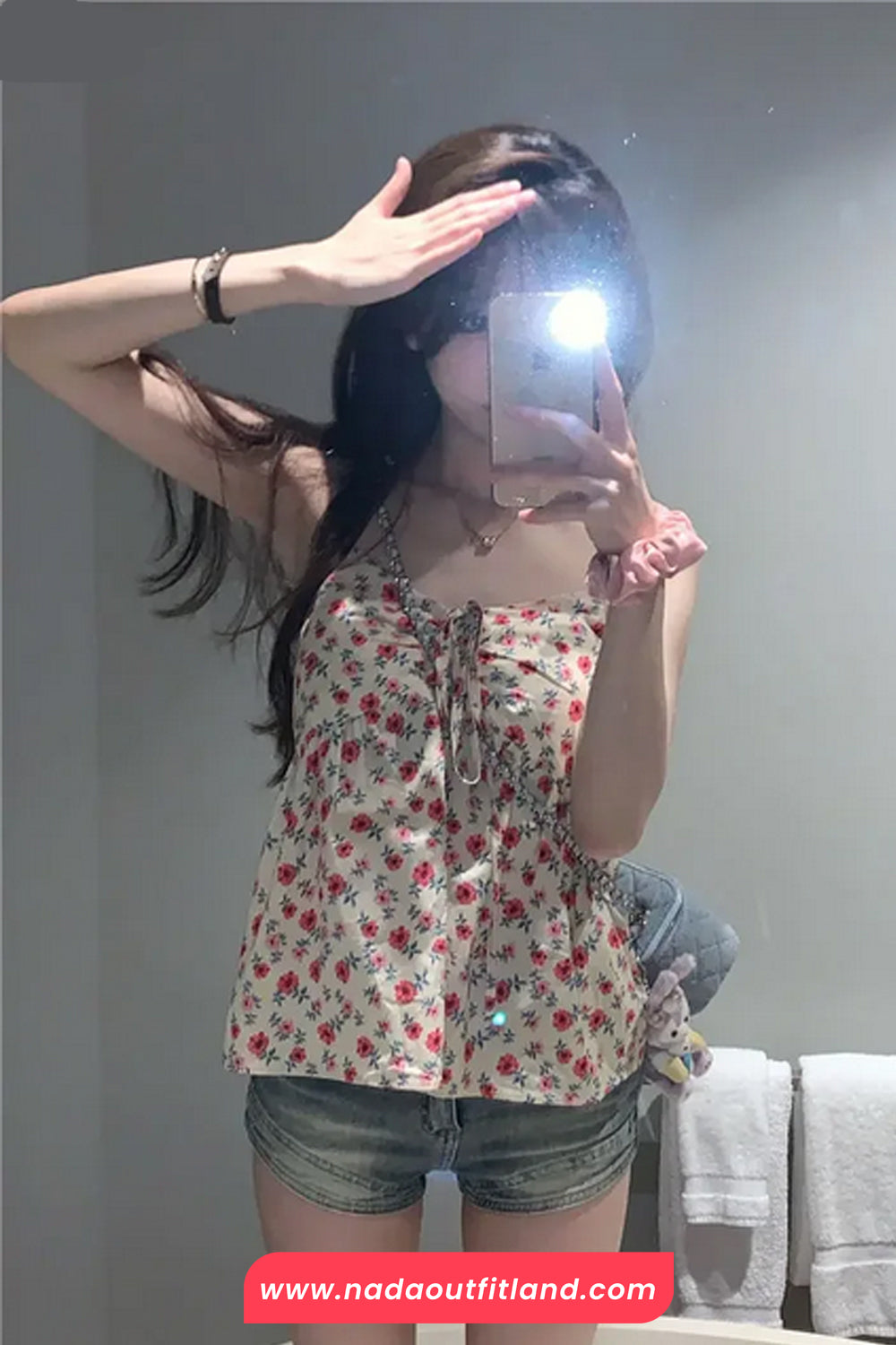 Cute Floral Pattern Summer Tank Top