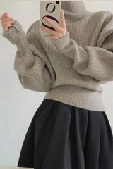 Long Sleeve Knitted Turtleneck Office Sweater