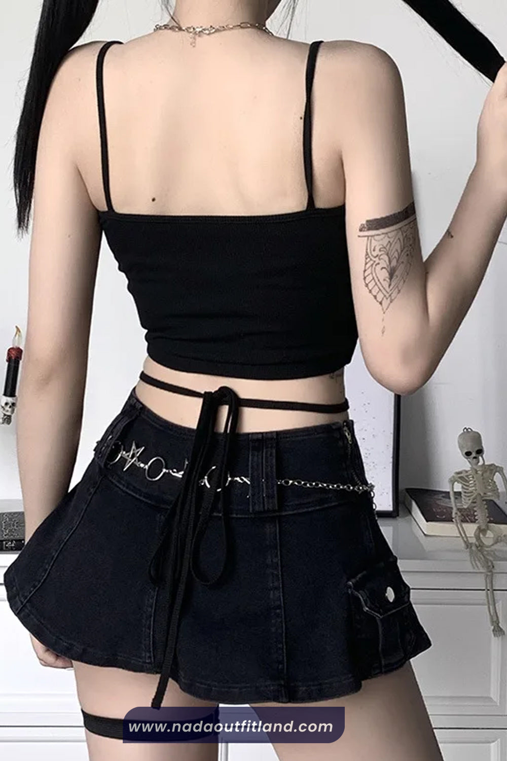 Sexy Gothic Rose Pattern Crop Tops