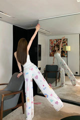 High Waist Cute Pattern Casual Long Pants