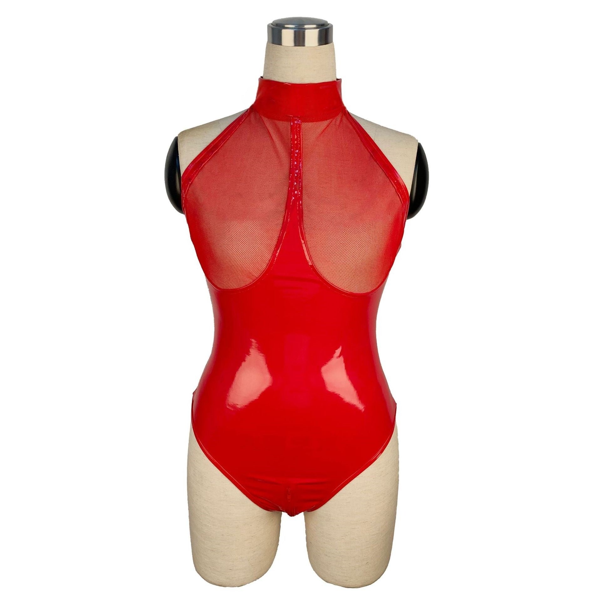 Vinyl Peek-A-Boo Chain Bodysuit