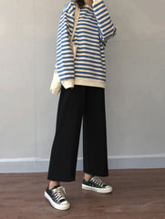 Casual Wide Leg Ankle Length Loose Pants